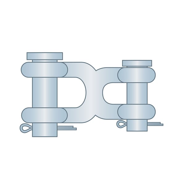 Aztec Lifting Hardware Double Clevis Link StepUp 1/4 5/16 ZP LDC014